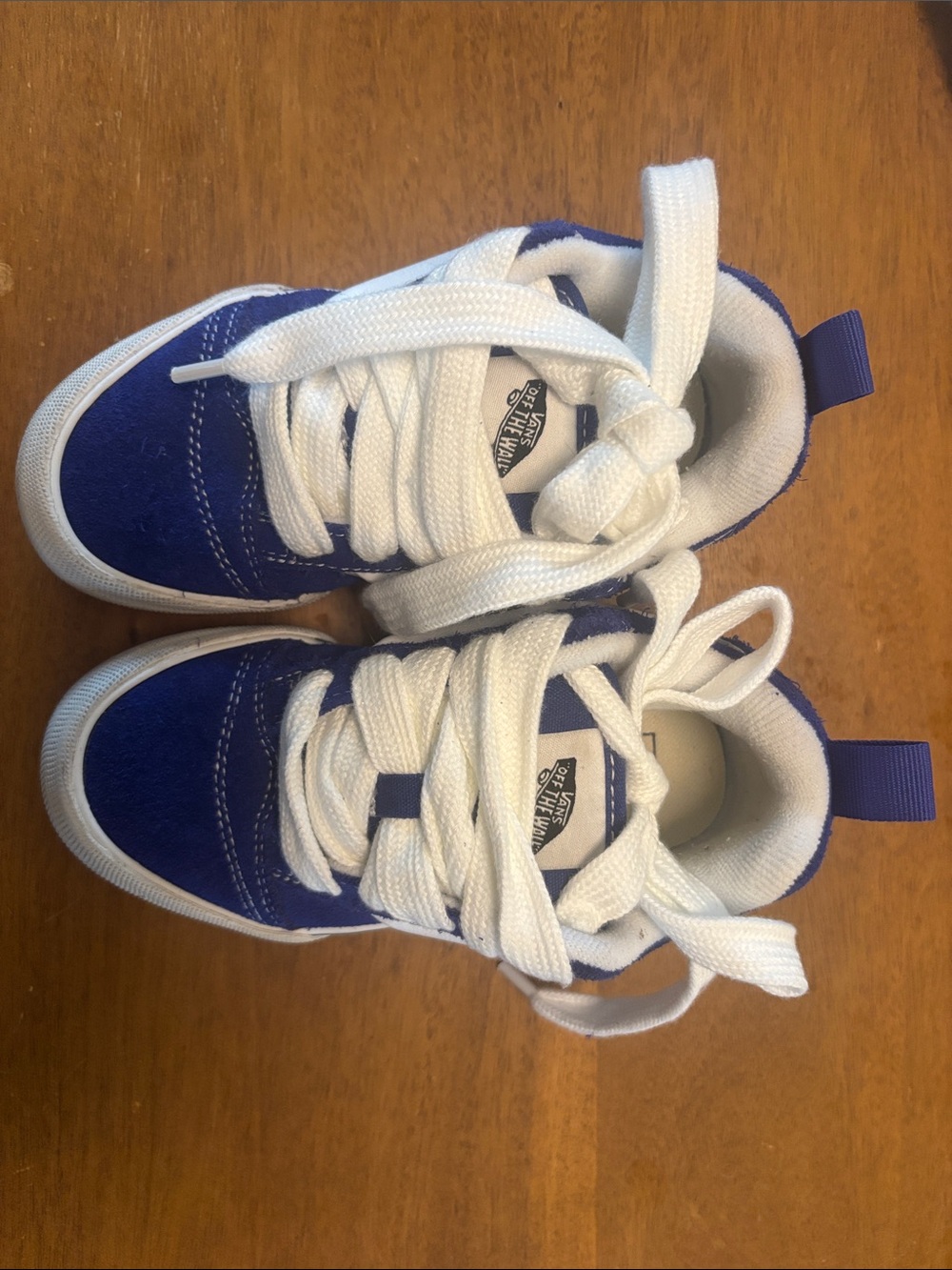 Vans Kids Royal Blue and White Lace-Up Sneakers